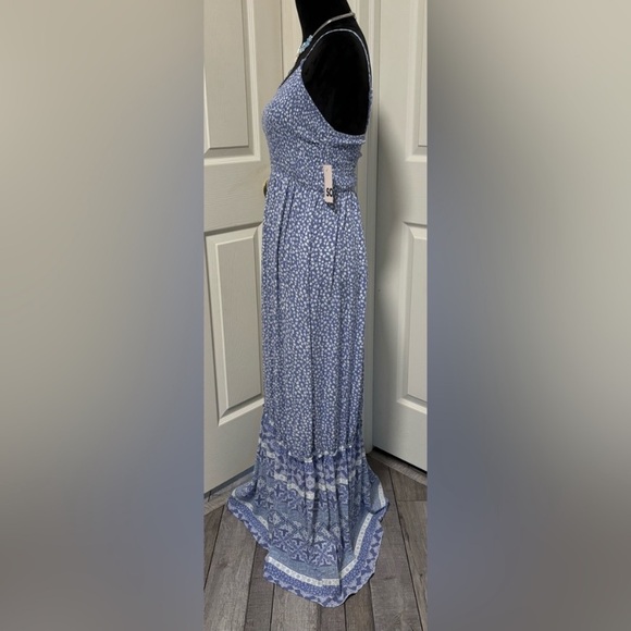 NWT SO Smocked Bodice Tiered Maxi Babydoll Dress - Picture 2 of 6